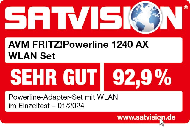 FRITZ!Powerline 1240 AX Set – Wi-Fi 6 Powerline mit WLAN & 1.200 MBit/s